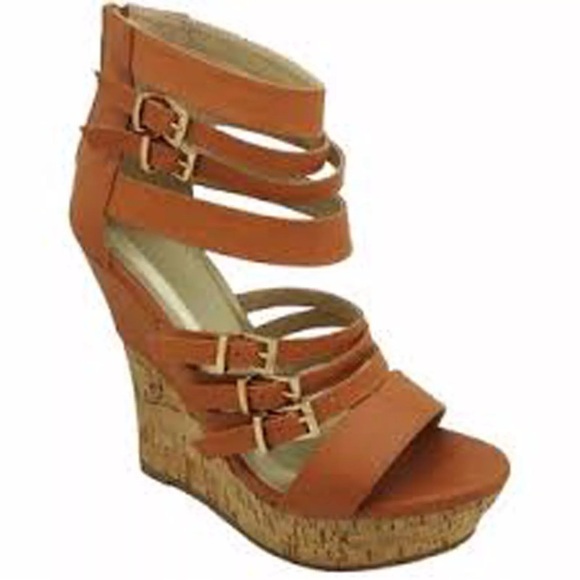 New French connection Blu Ada High Wedge Sandals women's sz 7.5 - Picture 1 of 1